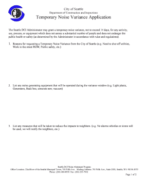 Temporary Noise Variance Application