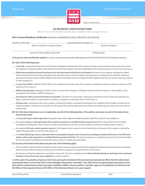 DC Residency Verification Form