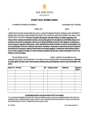 Student Travel Informed Consent