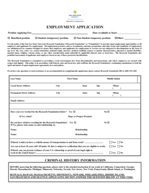 Employment Application Form