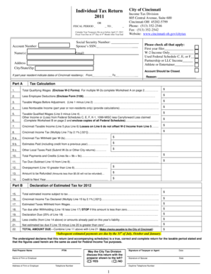 City of Cincinnati Individual Tax Return