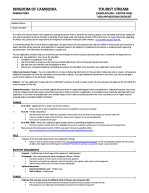 Australia Tourist Visa Application Checklist