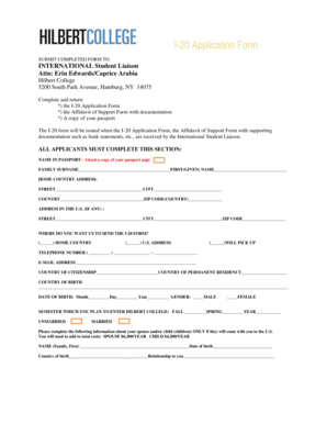 I-20 Application Form