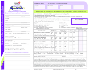 Manitoba Marathon Registration Form