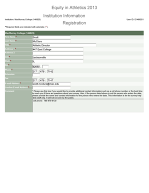 Equity in Athletics 2013 Form