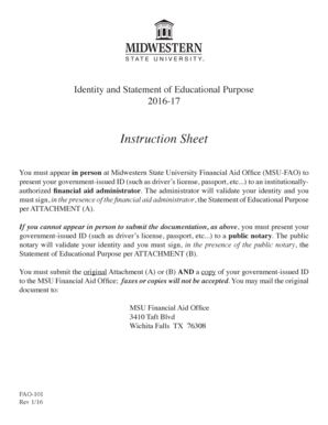 Identity and Statement of Educational Purpose