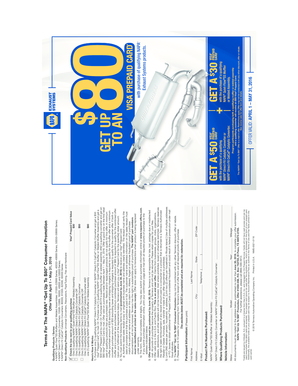 NAPA® Get Up To $80 Consumer Promotion Form