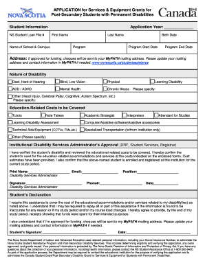 Services & Equipment Grant Application