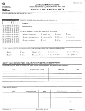 US Merchant Marine Academy Application