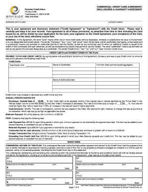 Commercial Credit Card Agreement