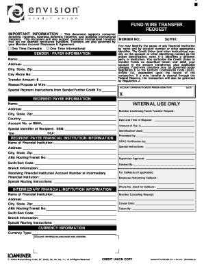 Fund/ Wire Transfer Request Form