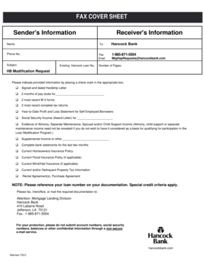 Hancock Bank Loan Modification Request Form