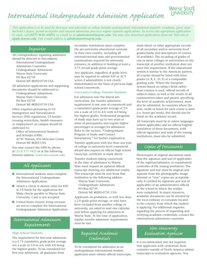 International Undergraduate Admission Application