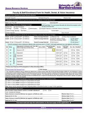 Faculty & Staff Health Insurance Enrollment Form