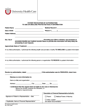 Patient Revocation of Authorization