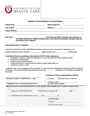 Request for Accounting of Disclosures