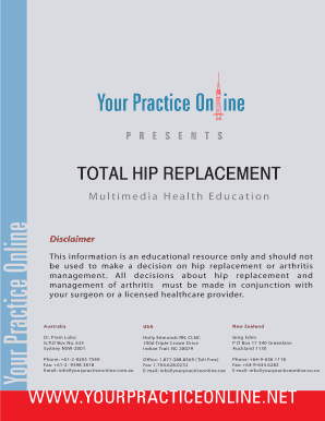 Fillable Online hipsknees Total Hip Replacement - Multimedia Total Hip ...