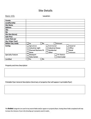Commercial Property Listing Form