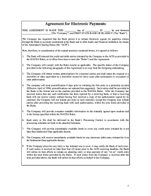 ACH Electronic Payment Agreement