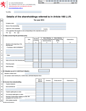 Luxembourg Form 506A Shareholding Tax Return