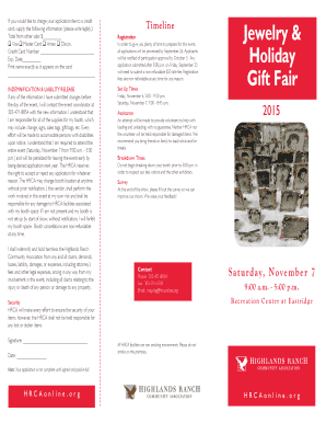 Jewelry amp Holiday Gift Fair - Highlands Ranch Community Association