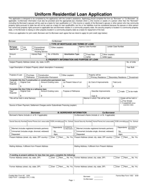 Uniform Residential Loan Application