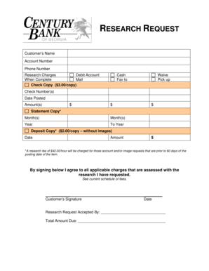 Bank Research Request Form