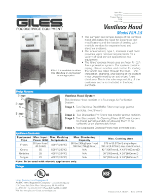 Ventless Hood Installation Form