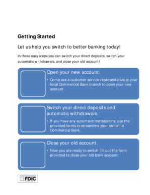Commercial Bank Account Switching Forms