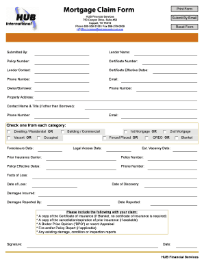 Mortgage Claim Form