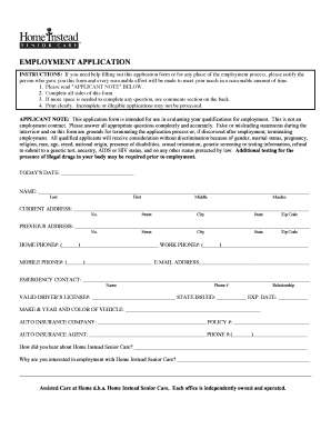 Employment Application Form