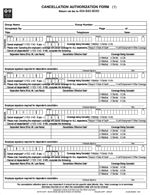 Cancellation Authorization Form