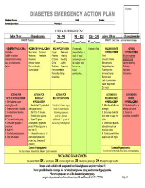 Diabetes Emergency Action Plan