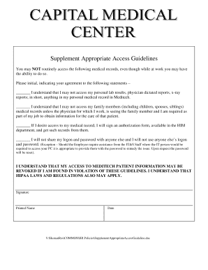 Medical Record Access Guidelines