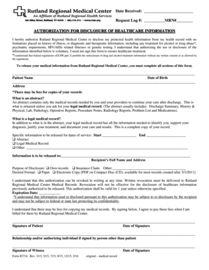 Authorization for Disclosure of Healthcare Information