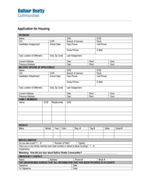Application for Housing
