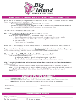 Overdraft Opt-In Form