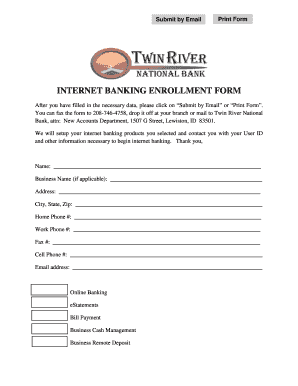 Internet Banking Enrollment Form