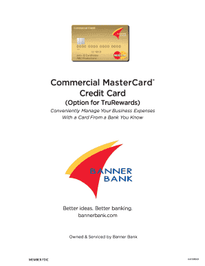 Banner Bank Commercial MasterCard Application