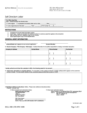 Sell Direction Letter