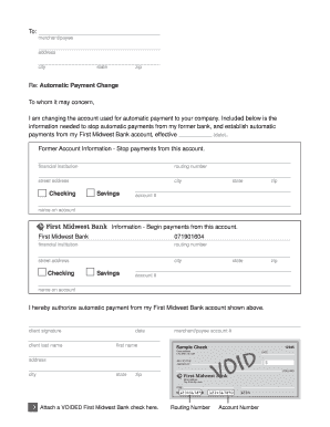 Automatic Payment Change Form