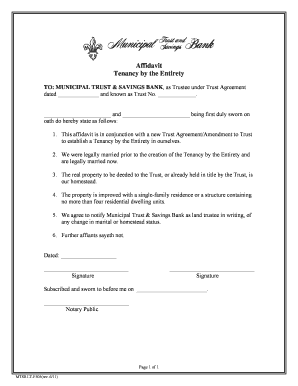 Tenancy by the Entirety Affidavit