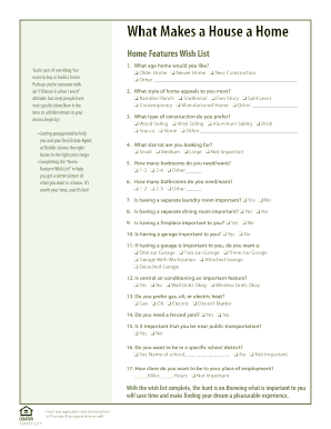 Home Features Wish List