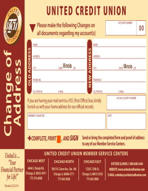 United Credit Union Address Change Form