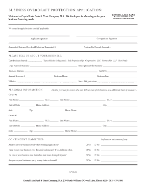 Business Overdraft Protection Application