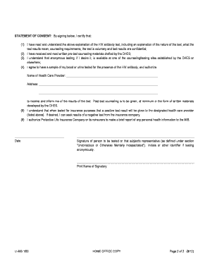 HIV Antibody Test Consent Form