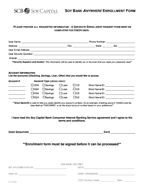 Soy Capital Bank Anywhere Enrollment Form