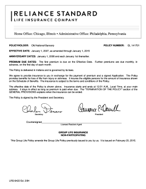 Group Life Insurance Policy Application