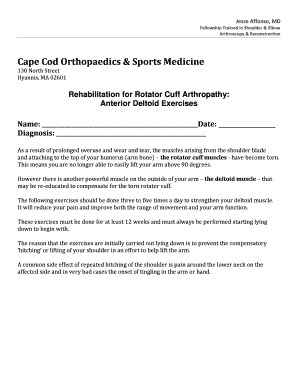Rotator Cuff Arthropathy Rehabilitation Exercises