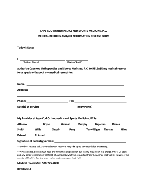 Medical Records Release Form